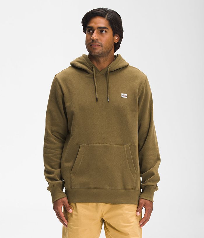 The North Face Hoodie Heritage Patch Pullover Olive - Mens - Thailand WVBXT-2450